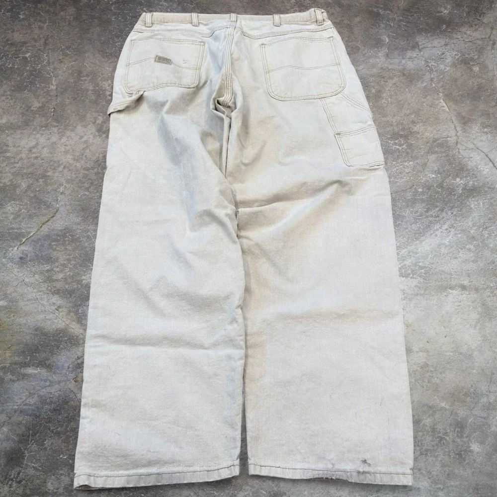 Vintage Wrangler Faded Distressed Canvas Carpenter Pants Mens 35x31.5 Skater Y2K